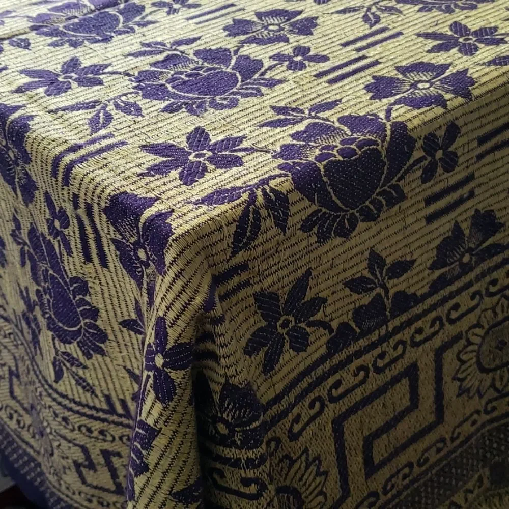 purple and gold batik tablecloth
